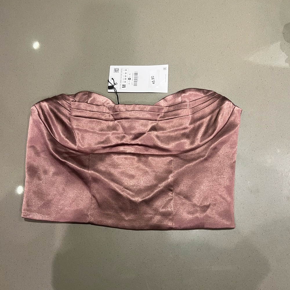 Zara satin crop top